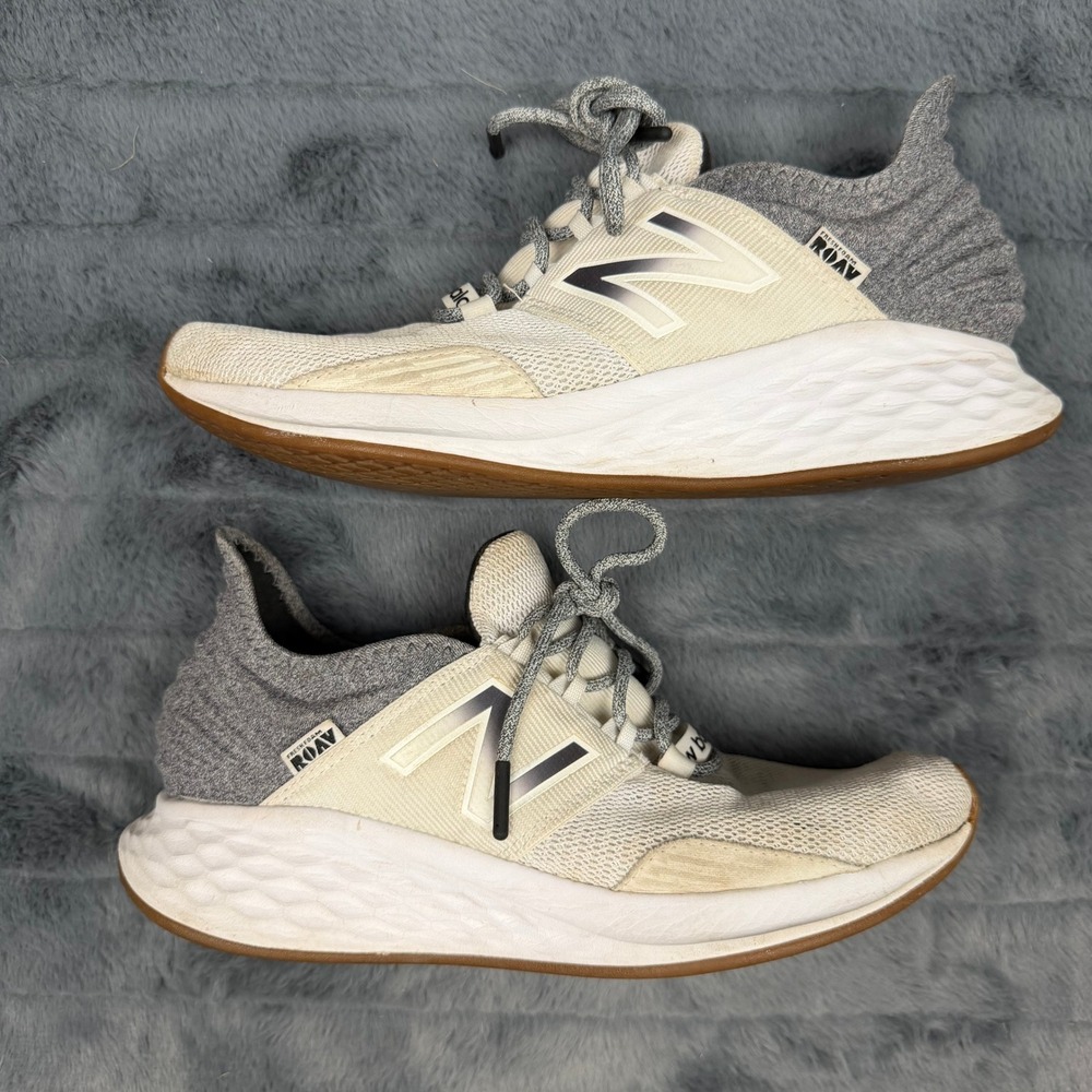 New Balance Fresh Foam Roav Womens 8.5 Cream Grey Running Shoes WROAVLW